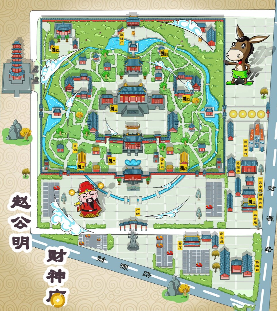 黎川寺庙类手绘地图